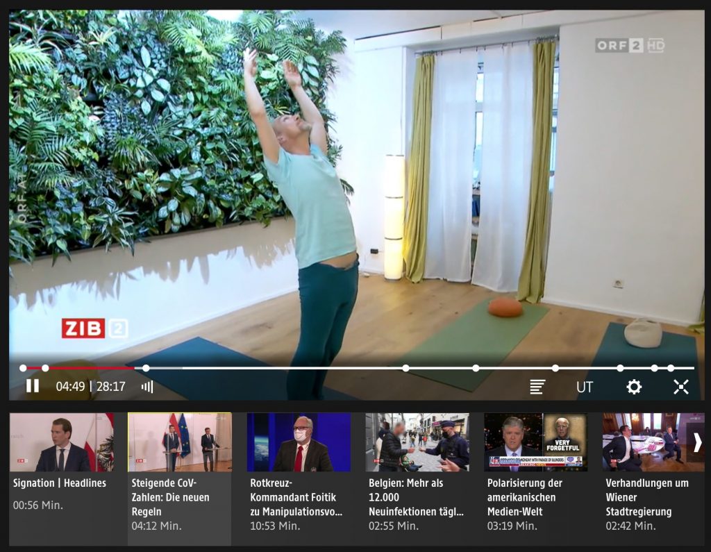 In dieser ZIB2-Sendung ging es um Yoga-Studios in der Corona-Krise und die fehlende Planungs-Möglichkeit beim Personaleinsatz.